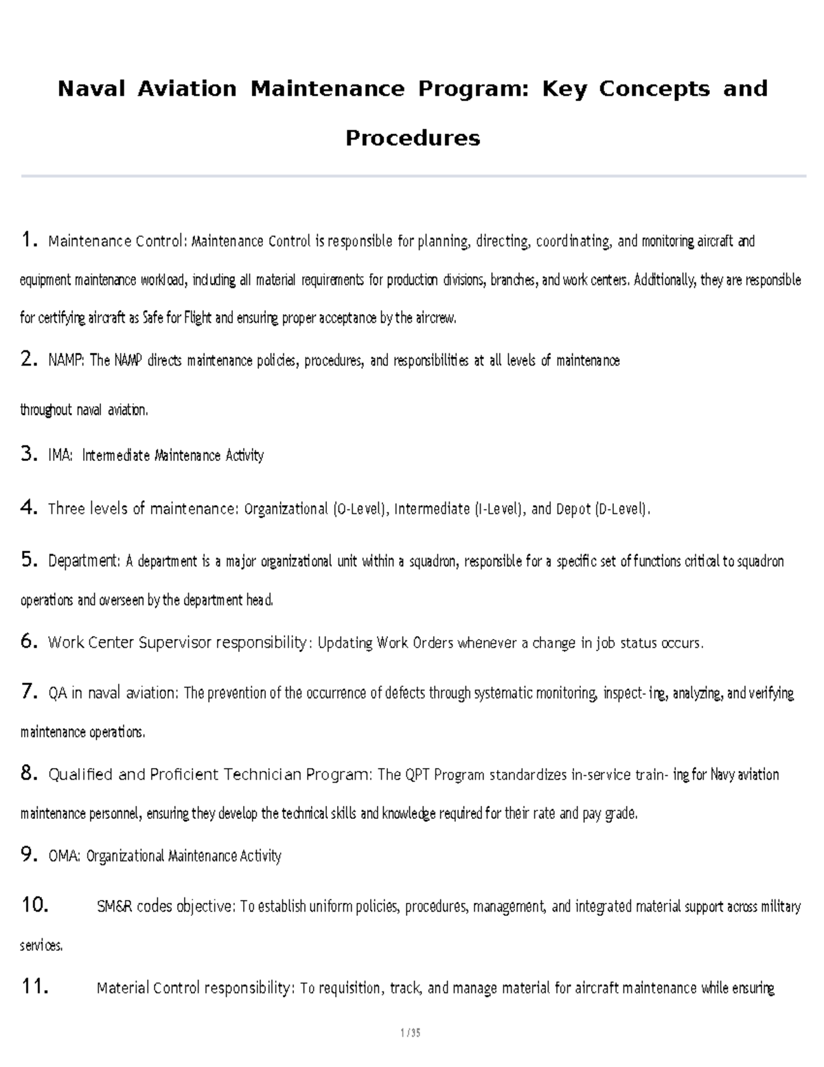 NAMP 101: Essential Concepts and Procedures in Naval Aviation ...