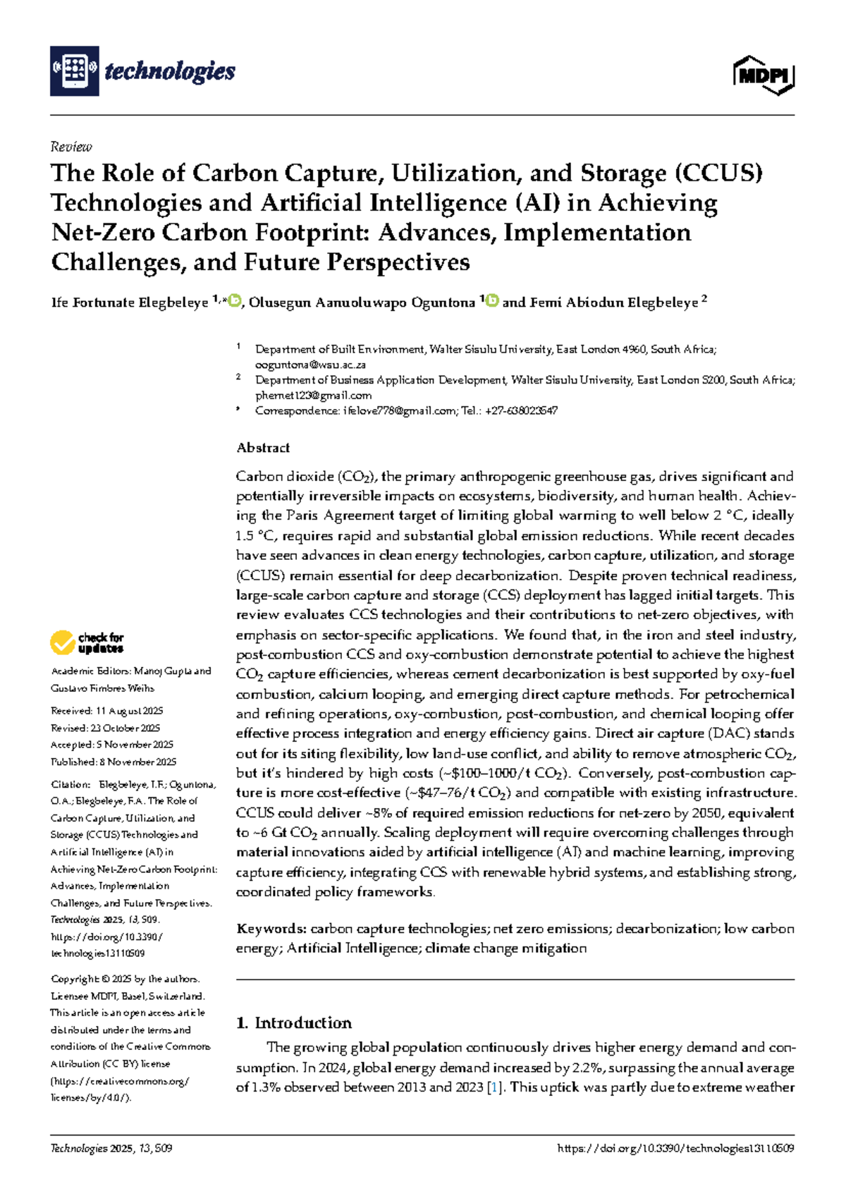 CCUS 2025: Advances and Challenges in Carbon Capture and AI Integration ...