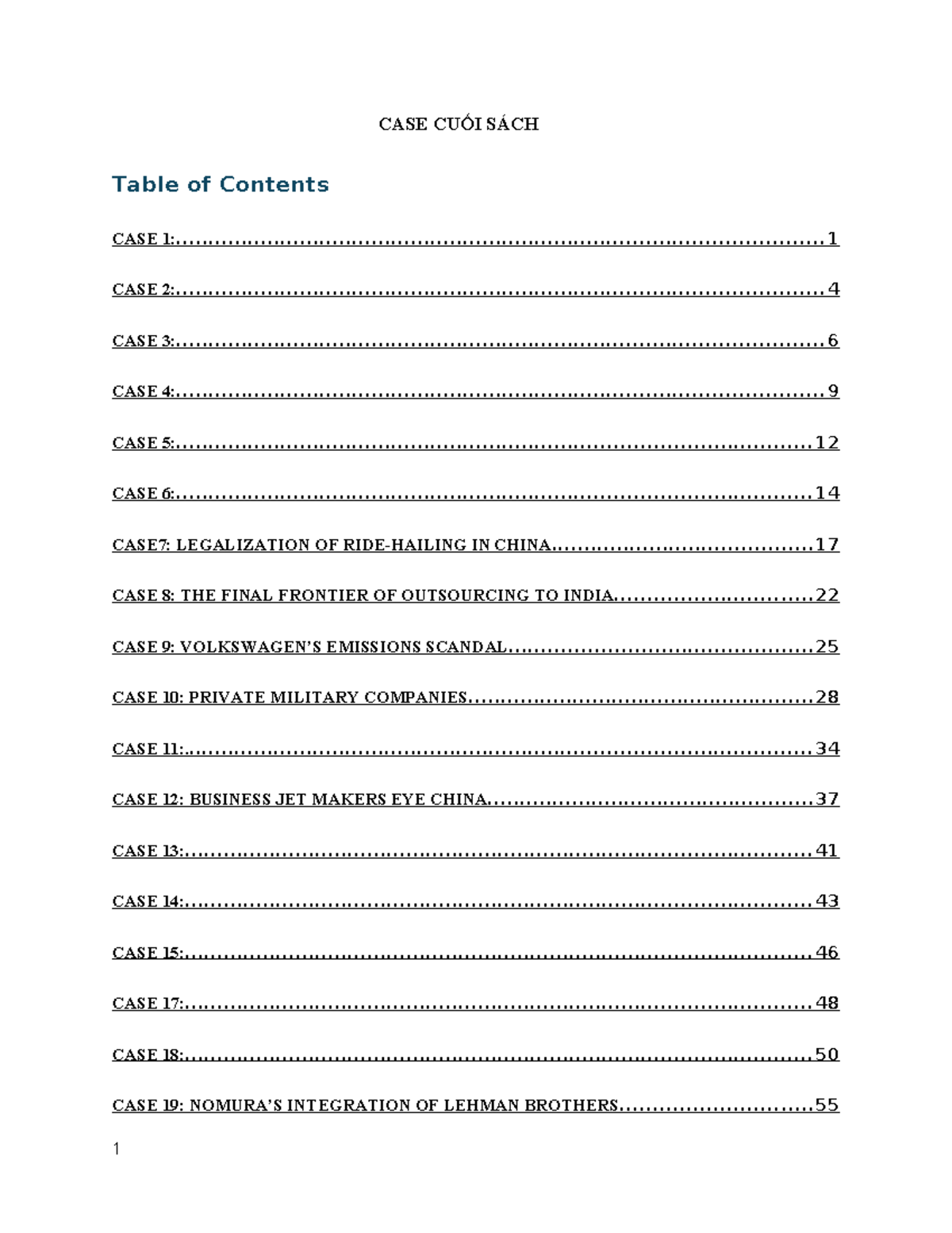 CASE CUỐI SÁCH copy - case study - CASE CUỐI SÁCH CASE - Studocu