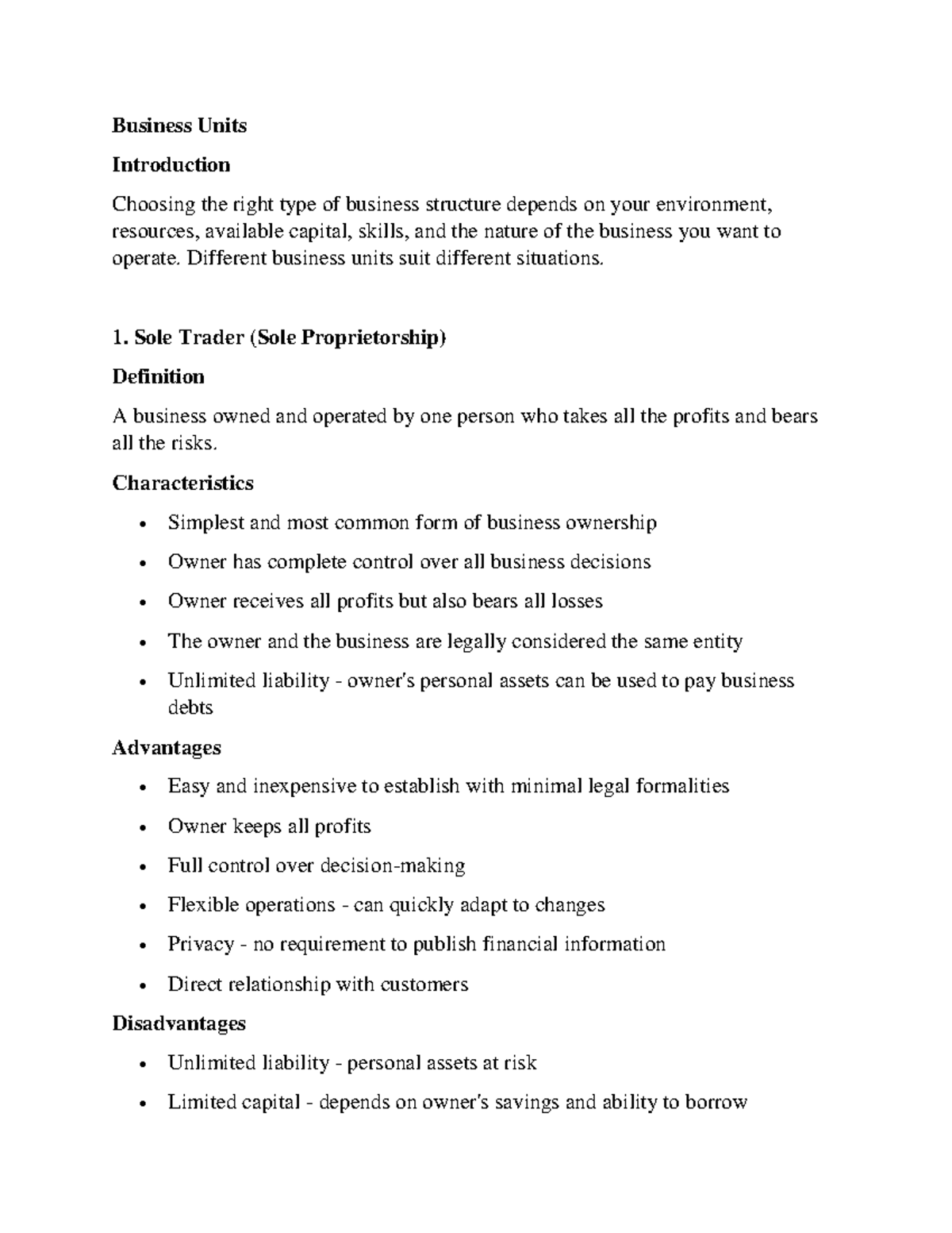 Business Units Overview: Choosing the Right Structure for Success - Studocu