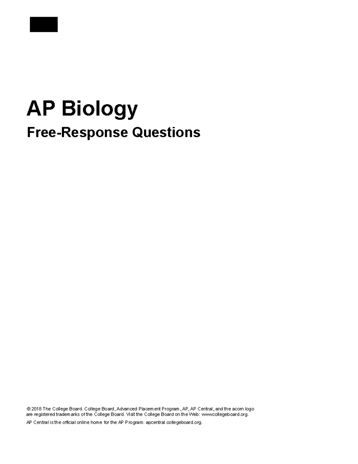 2018 AP Biology FRQs - Free-Response Questions Review - Studocu