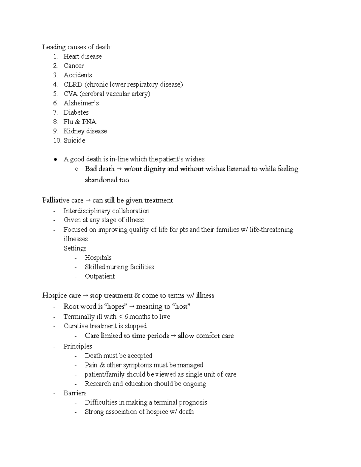 2021 - NURS 272 - Week 2: End of Life Care Overview and Management ...