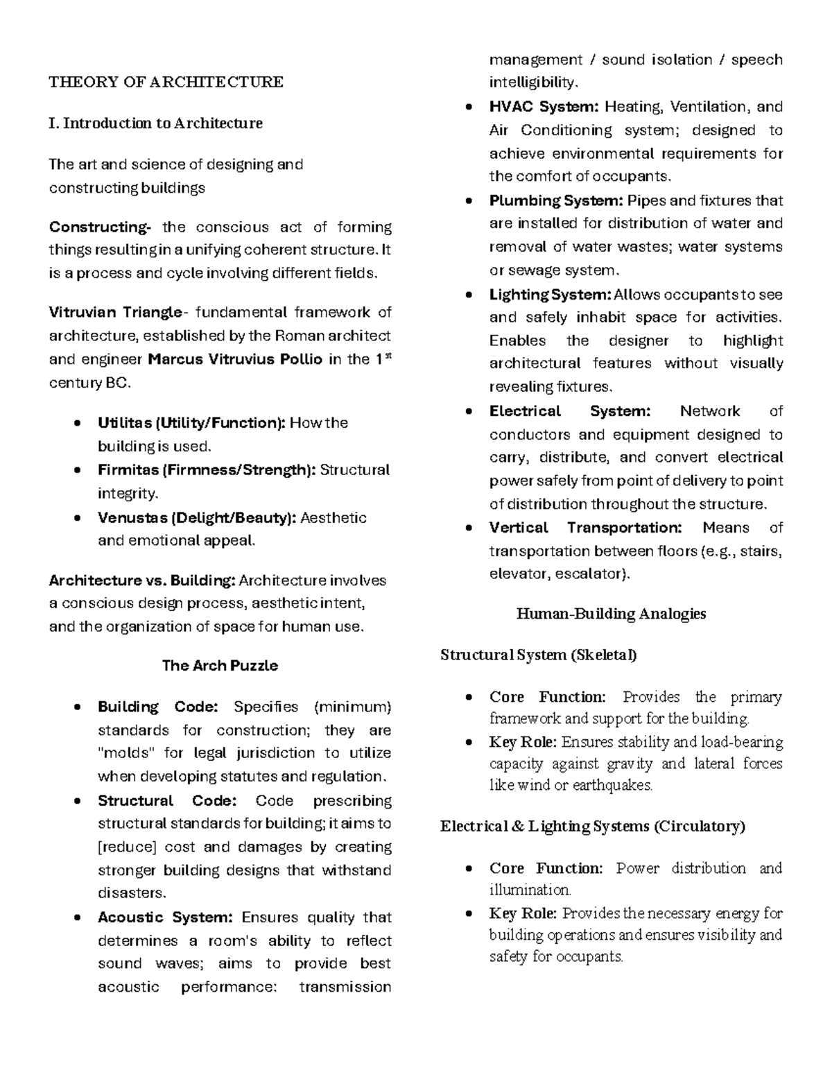 Theory of Architecture I - Proficiency Exam Reviewer - Studocu