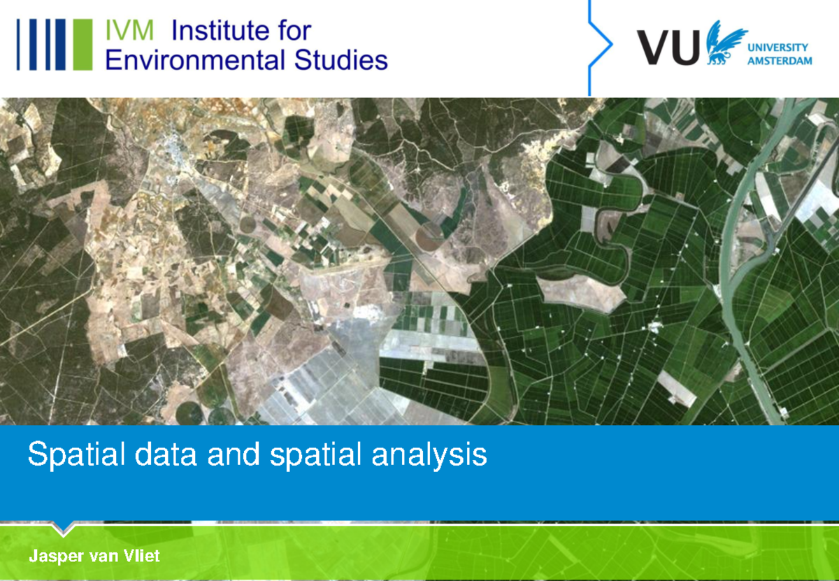 2024 GIRS Lecture 2B: Spatial Data & Analysis Operations - Studeersnel
