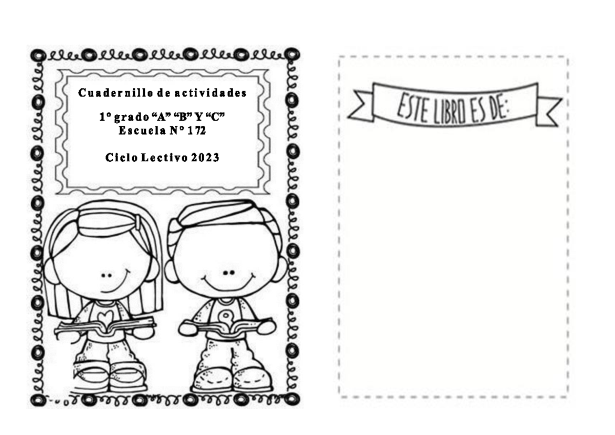 Cuadernillo de Actividades: Primer Grado - Escuela 172 - Studocu