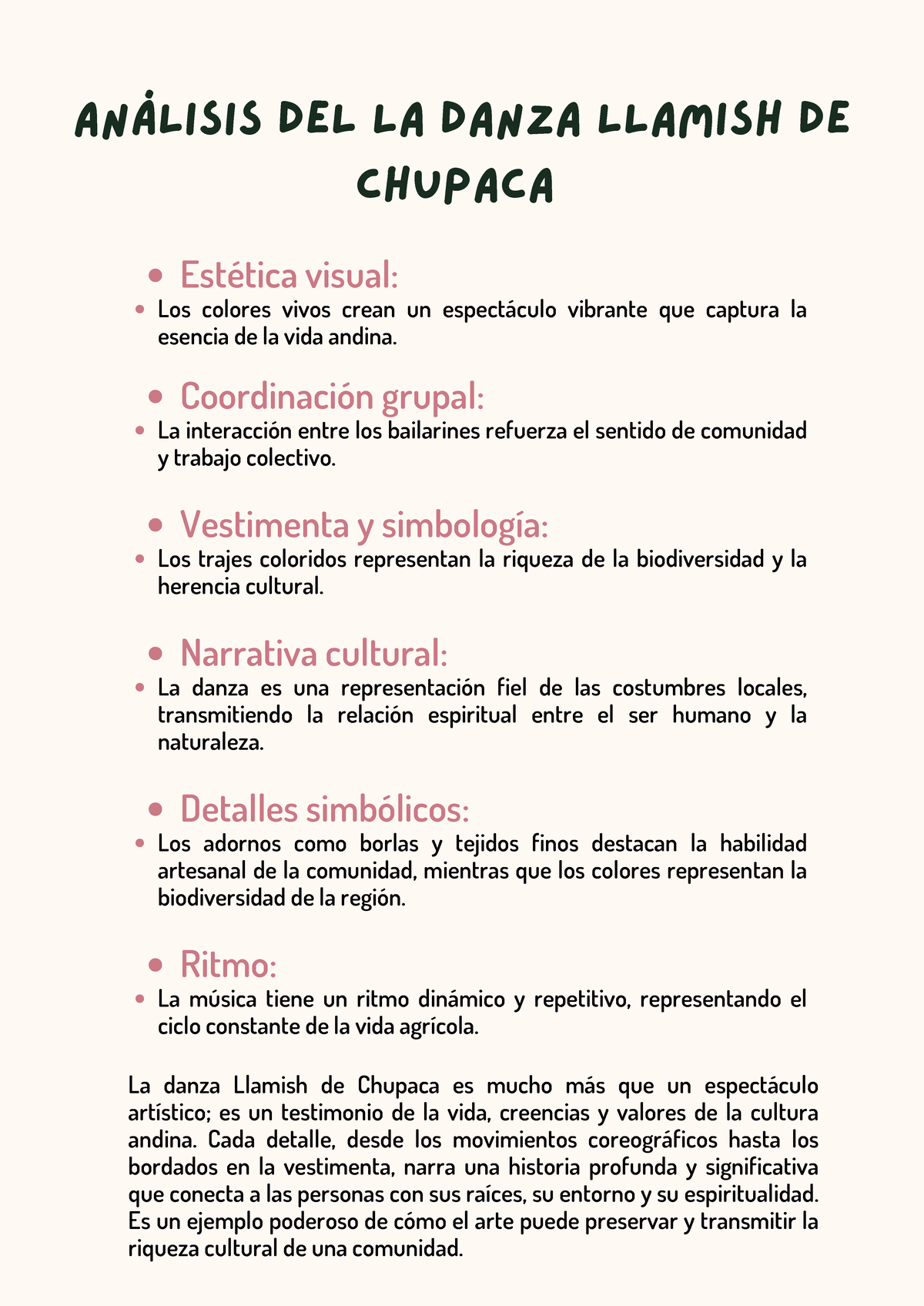 Analisis DEL LA Danza Llamish DE Chupaca - ANÁLISIS DEL LA DANZA ...