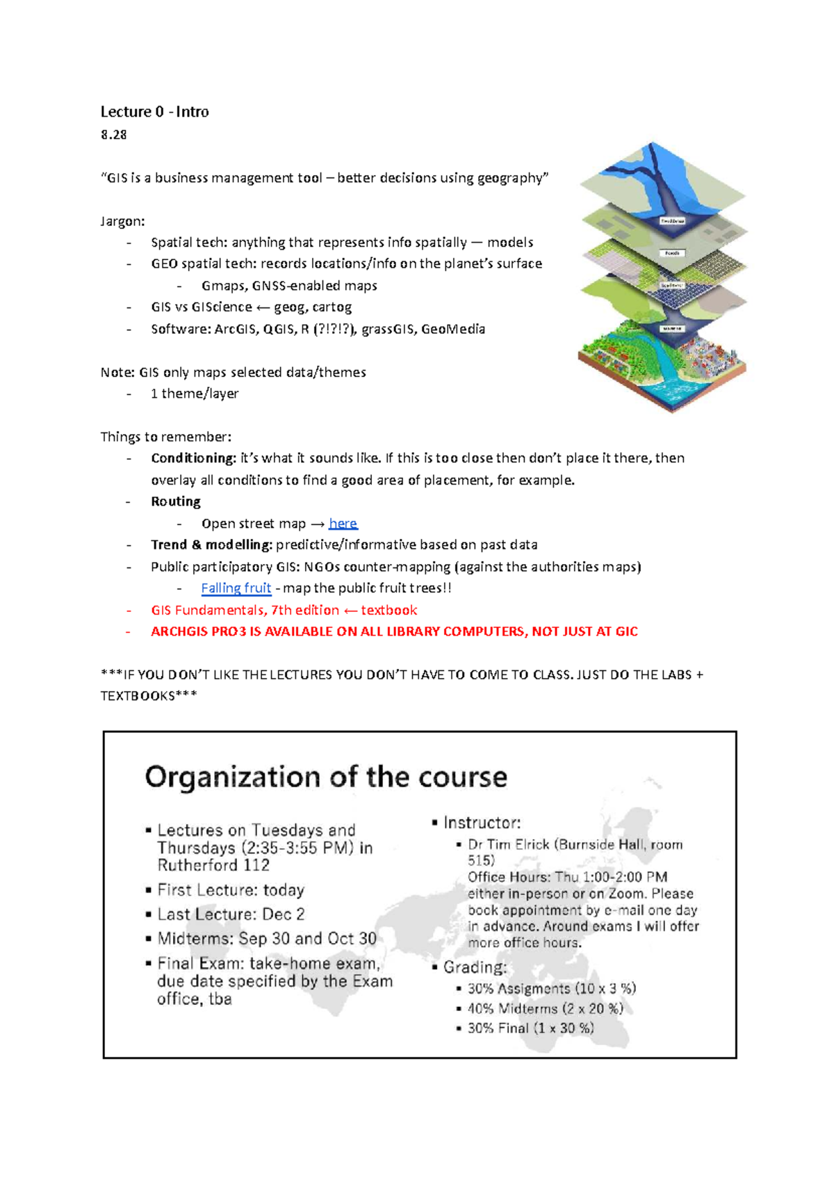 GEOG 201 Lecture Notes: Introduction to GIS and Mapping Techniques ...