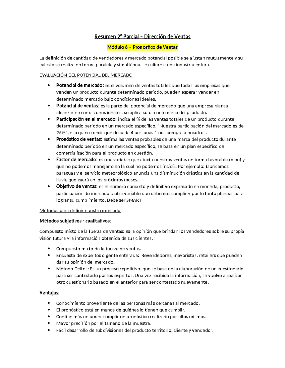 CASO 2: 1er Parcial en Dirección de Ventas - Estudio de Caso - Studocu