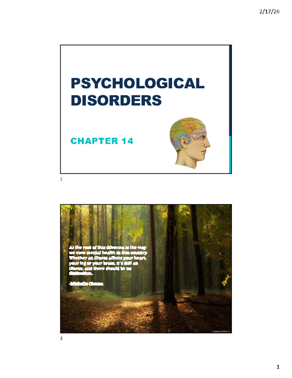 PSY 101: Psychological Disorders - Chapter 14 Overview - Studocu