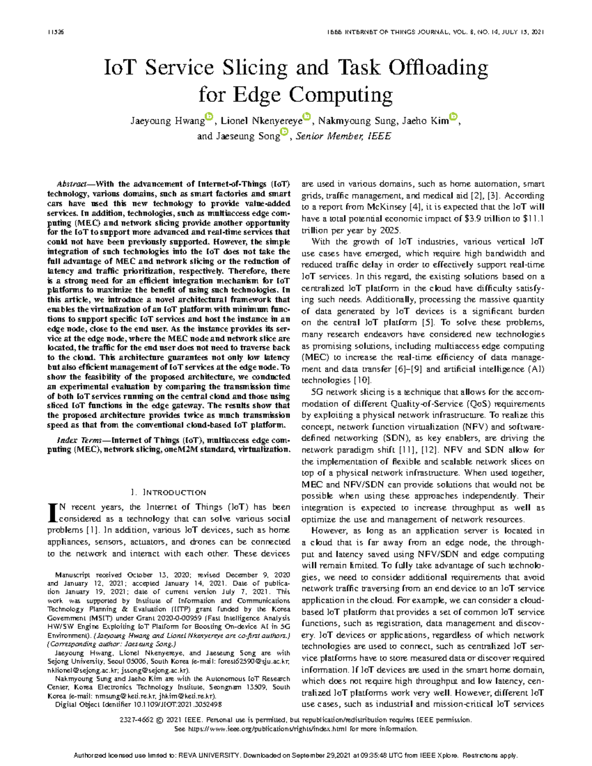 IoT Service Slicing & Task Offloading: Enhancing Edge Computing - Studocu