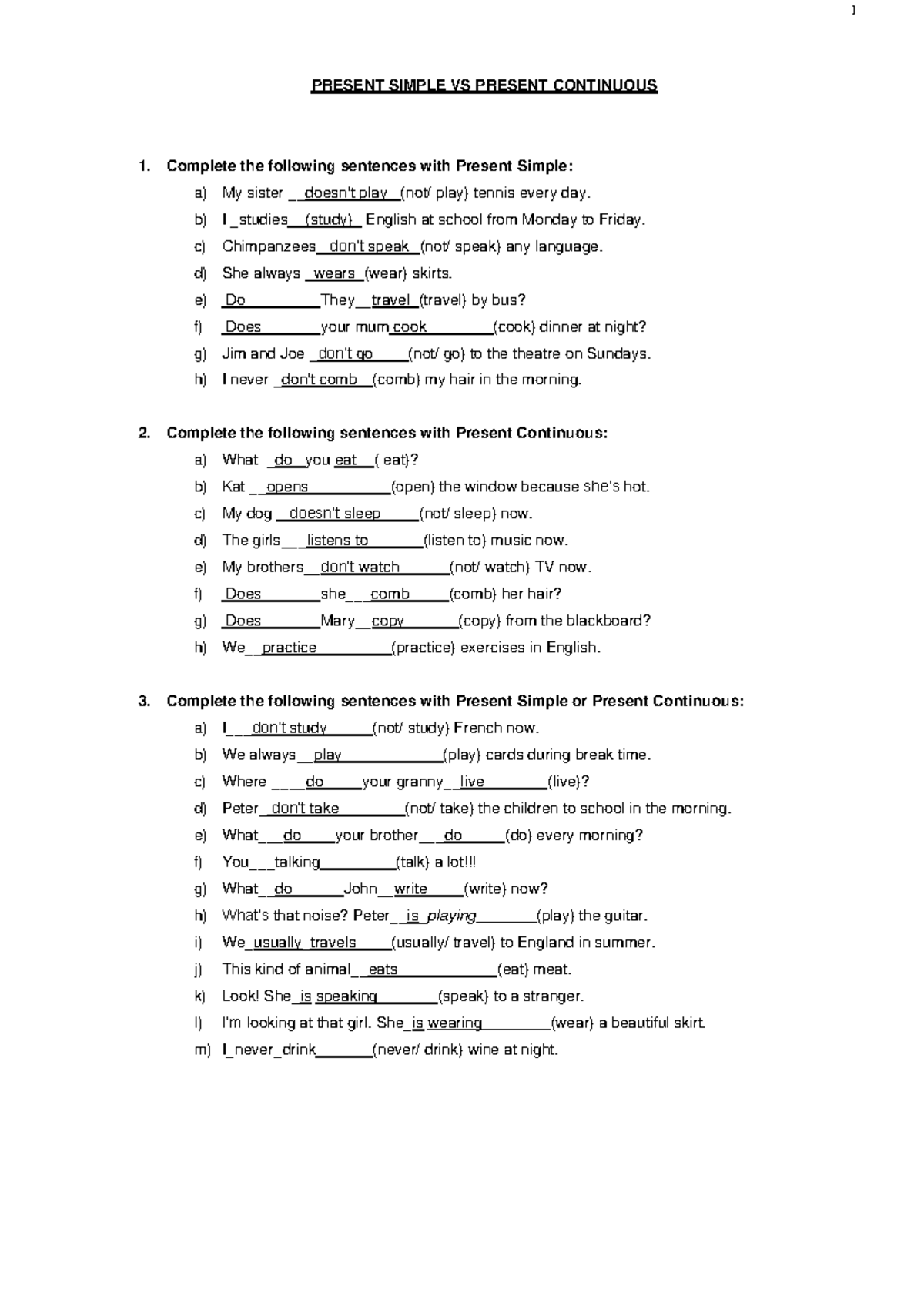 Present-simple-and-continuous (R)} - 1 PRESENT SIMPLE VS PRESENT ...