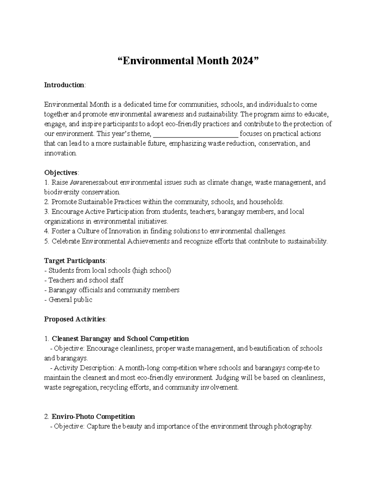 “Enviro Month 2024: Sustainable Practices & Community Engagement” - Studocu