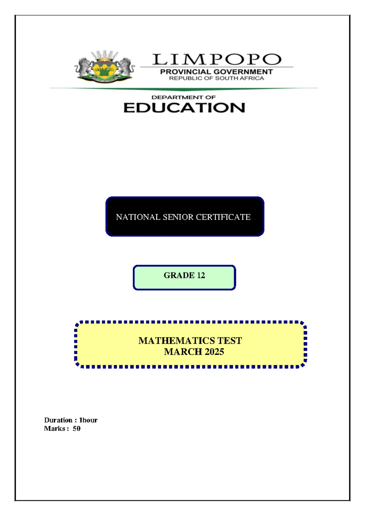 2025 Grade 12 MLIT Investigation - VHEMBE WEST DISTRICT GRADE 12 ...
