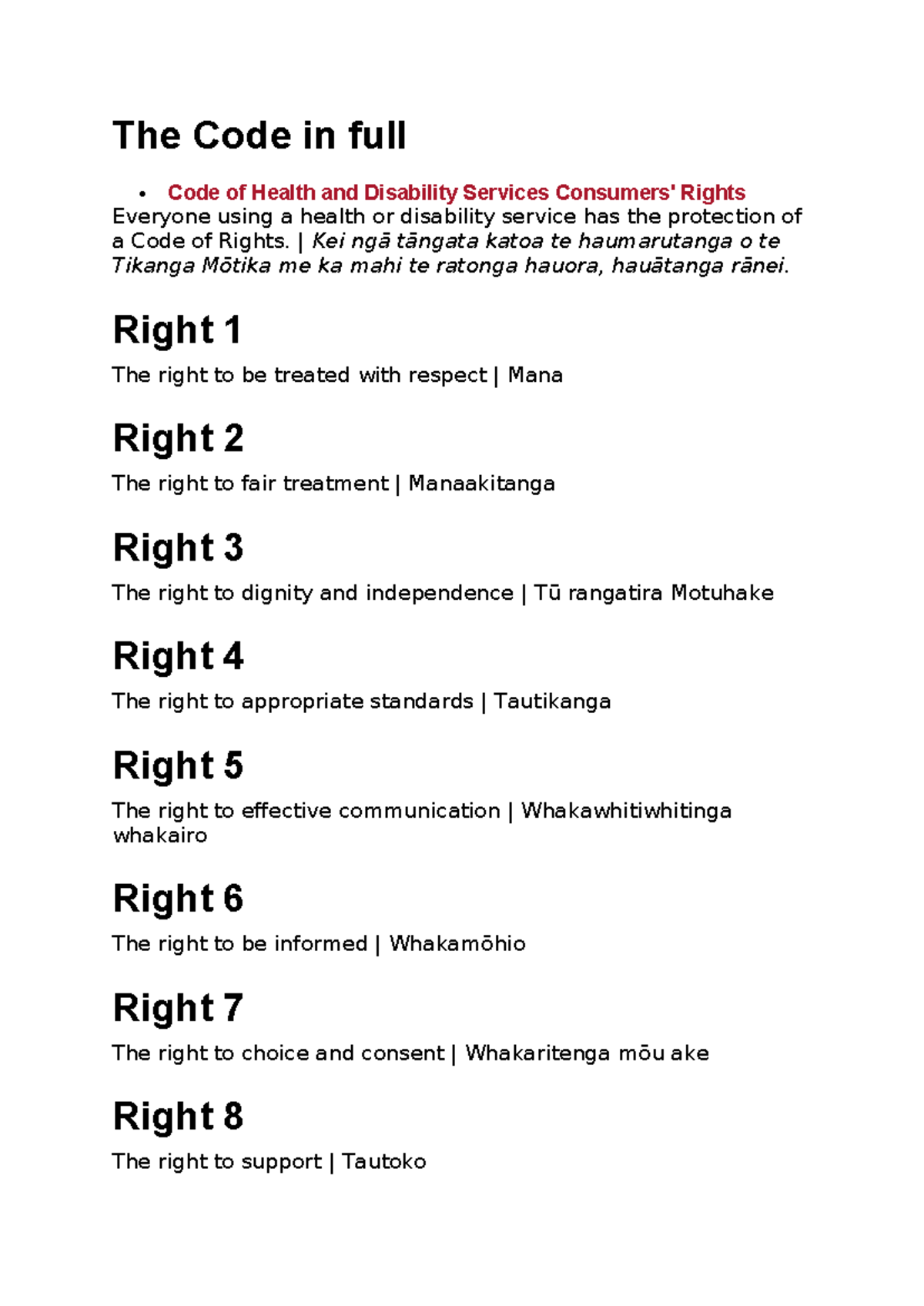 Code of ethics - code of etics - The Code in full Code of Health and ...