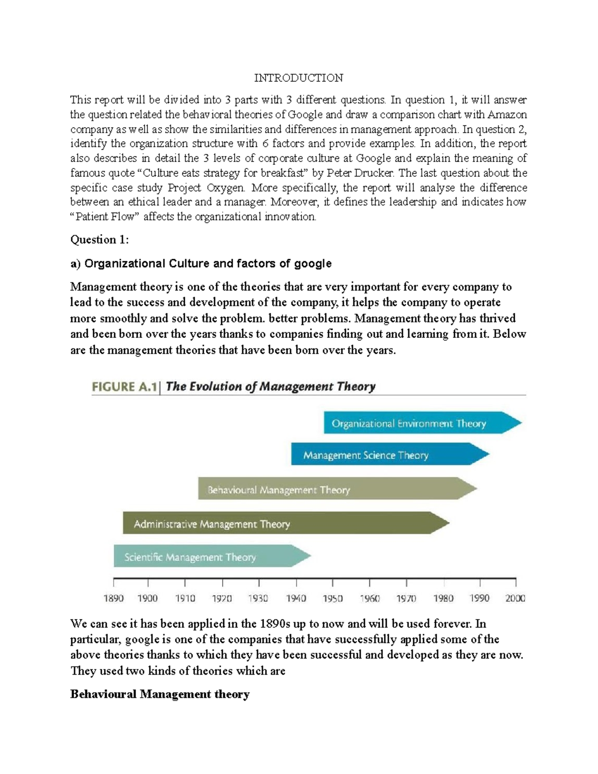 ASM- Group - Introduction to Management - INTRODUCTION This report will ...