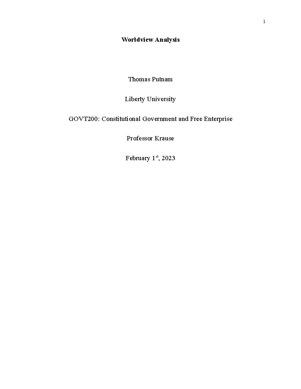 GOVT200: Worldview Analysis Paper on Process Philosophy and Rights ...