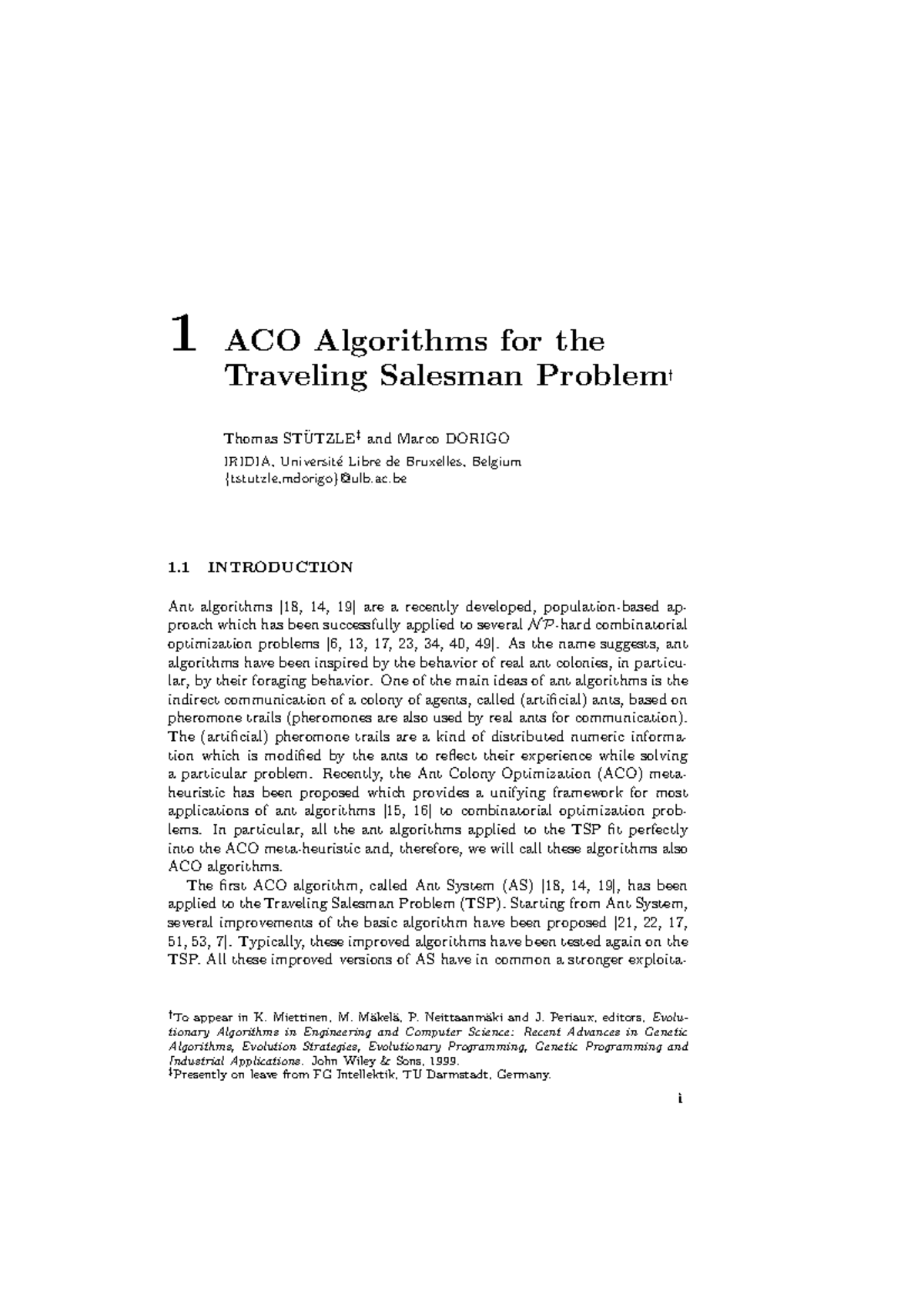 ACO Algorithms for the Traveling Salesman Problem (TSP) - Overview and ...
