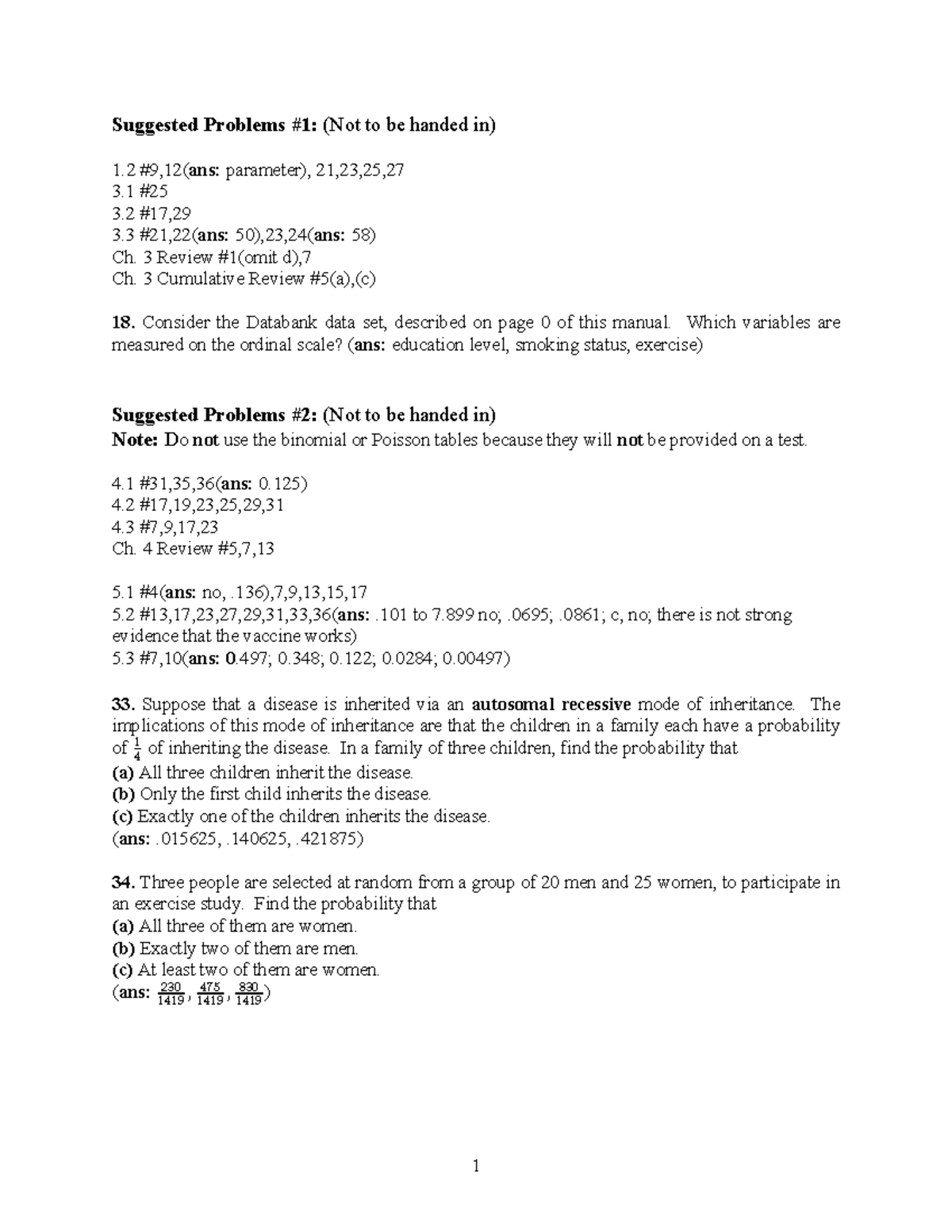 Homework: Suggested Problems & Cumulative Reviews for Stats 101 - Studocu
