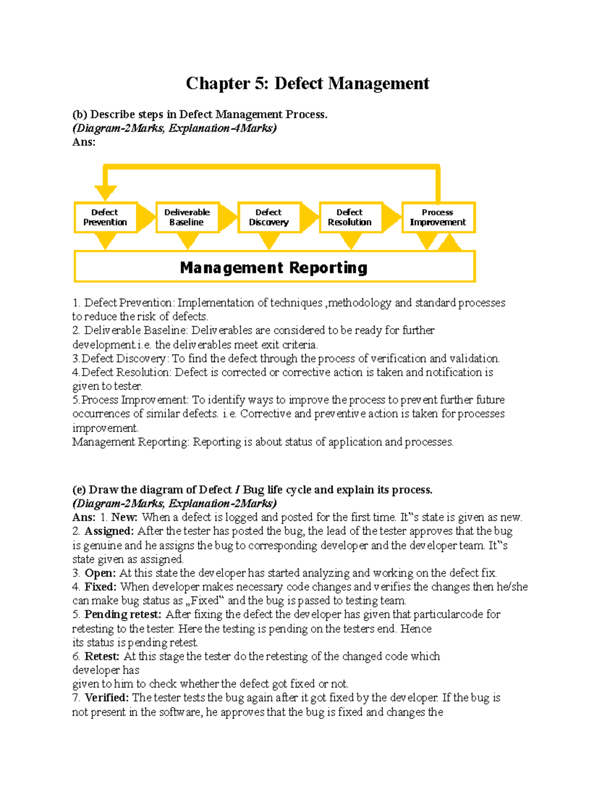 STE Chapter 5 - STE - Chapter 5: Defect Management (b) Describe steps ...