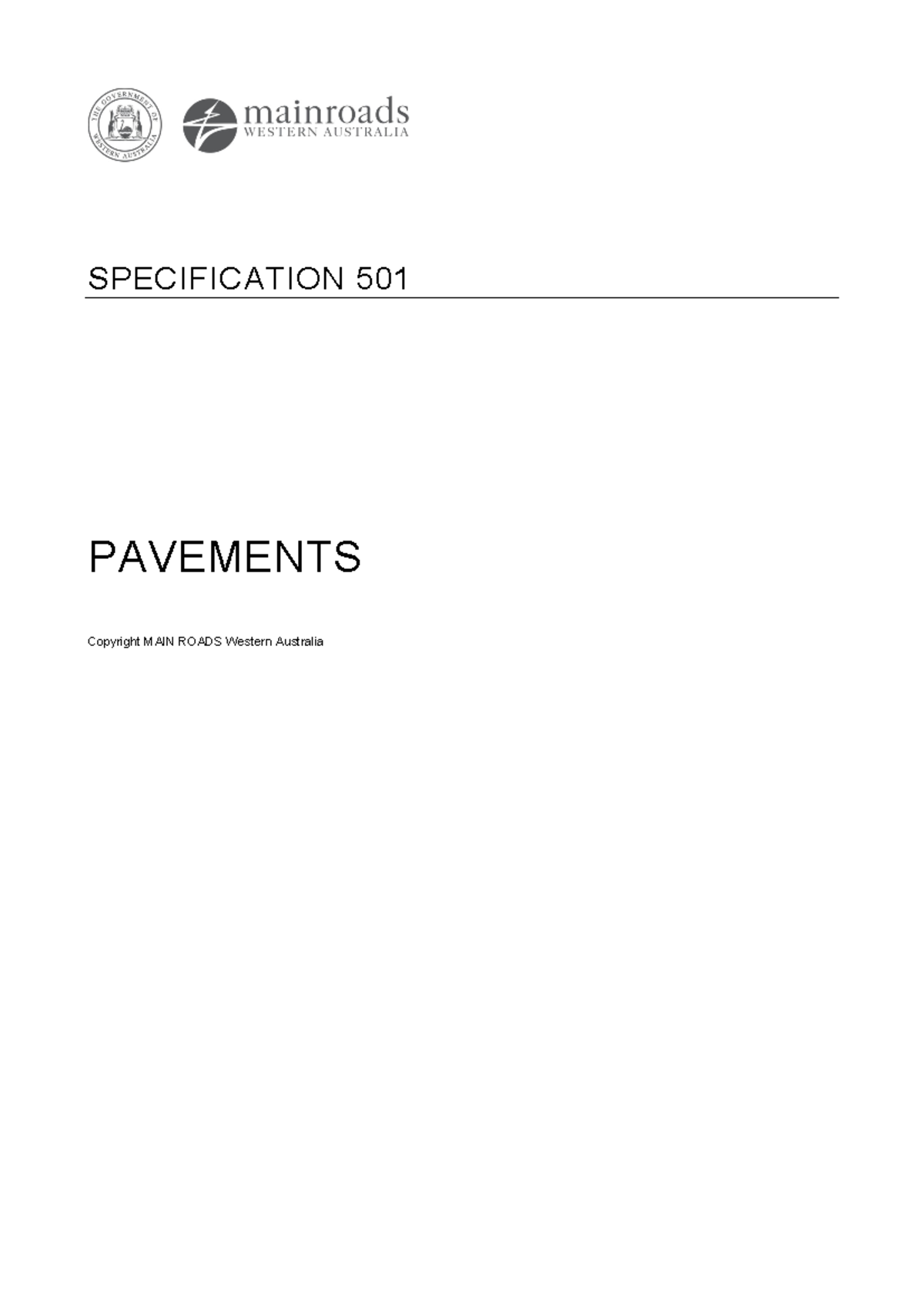 Specification 501: Comprehensive Pavement Standards and Guidelines ...