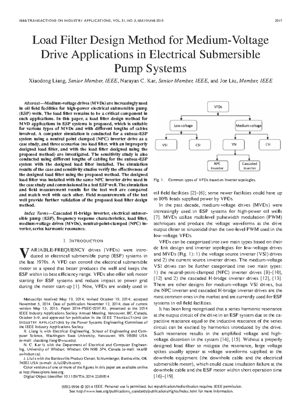 Load Filter Design Method for MVD Applications in ESP Systems (EE 2015 ...