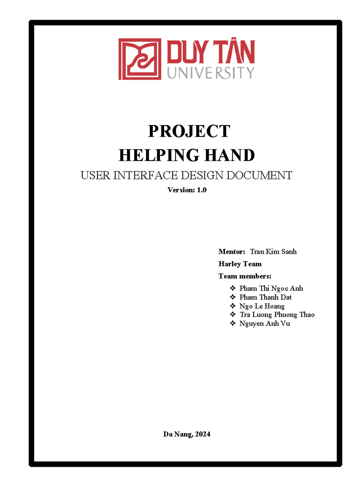 Helping Hand UI document - PROJECT HELPING HAND USER INTERFACE DESIGN ...