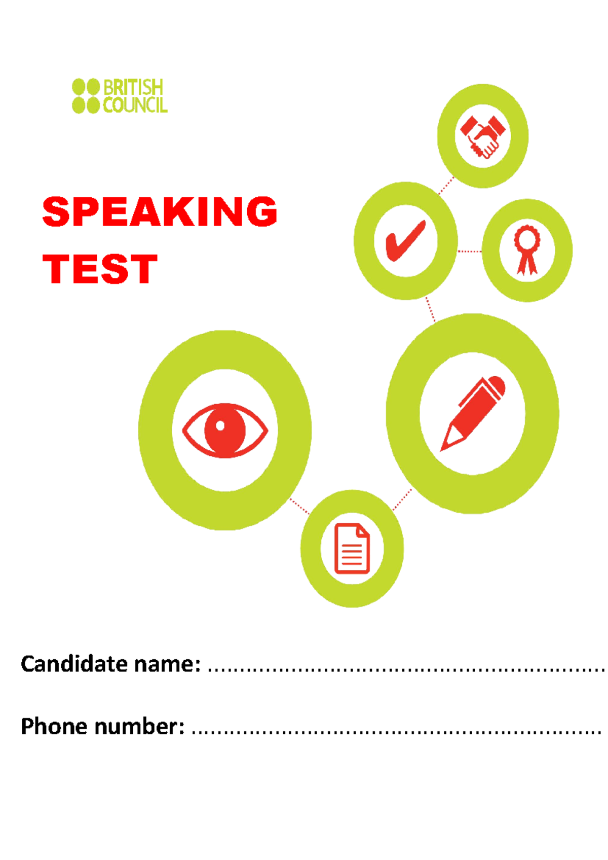 Speaking Test Outline: Parts & Questions for Assessment - Studocu