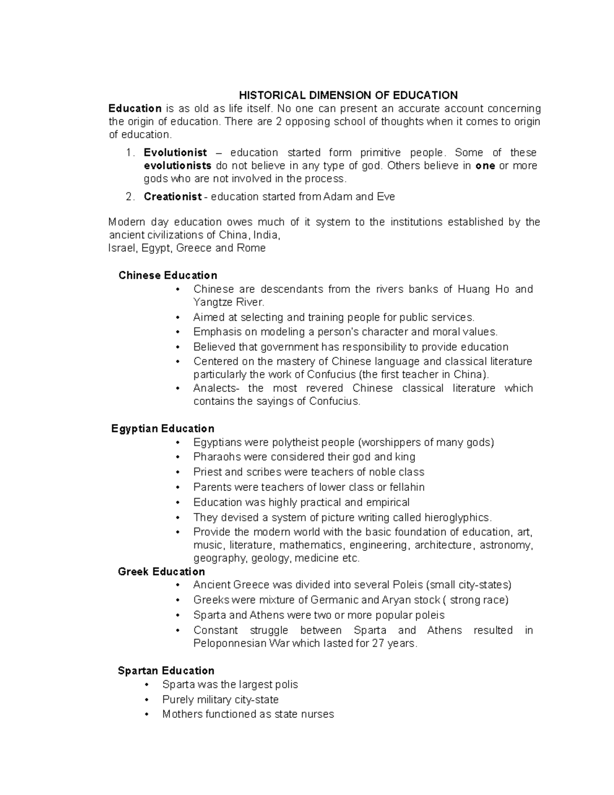 Historical Dimensions of Education: A Study in Origins and Models - Studocu