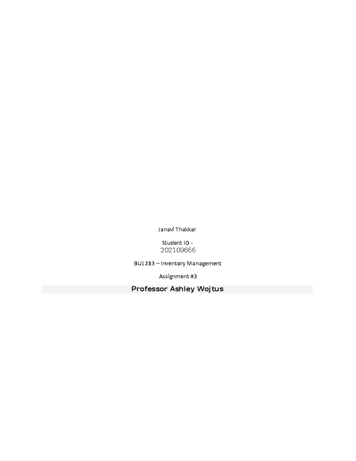 BU1283 - Inventory Management Assignment 3: EOQ Evaluation & Strategies ...