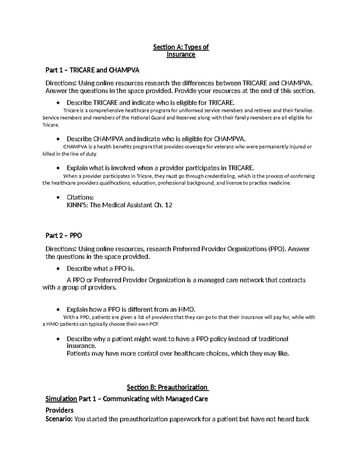 Week 4 Online Lab 15e- jace - Section A: Types of Insurance Part 1 ...