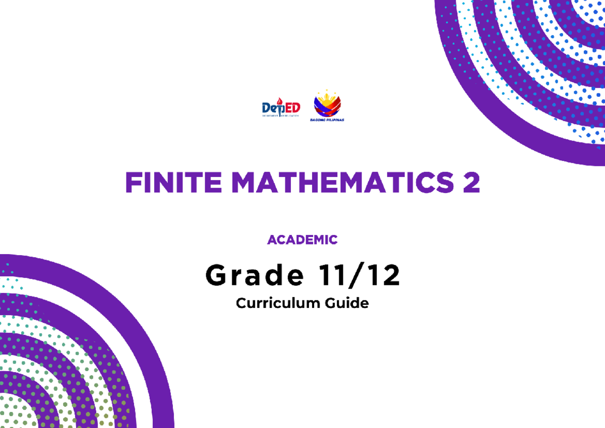 Finite Mathematics 2 - Curriculum Guide and Learning Outcomes - Studocu