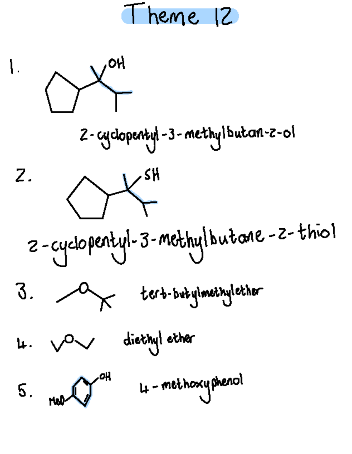Classwork - Theme 12: Organic Compounds and Reactions - Studocu