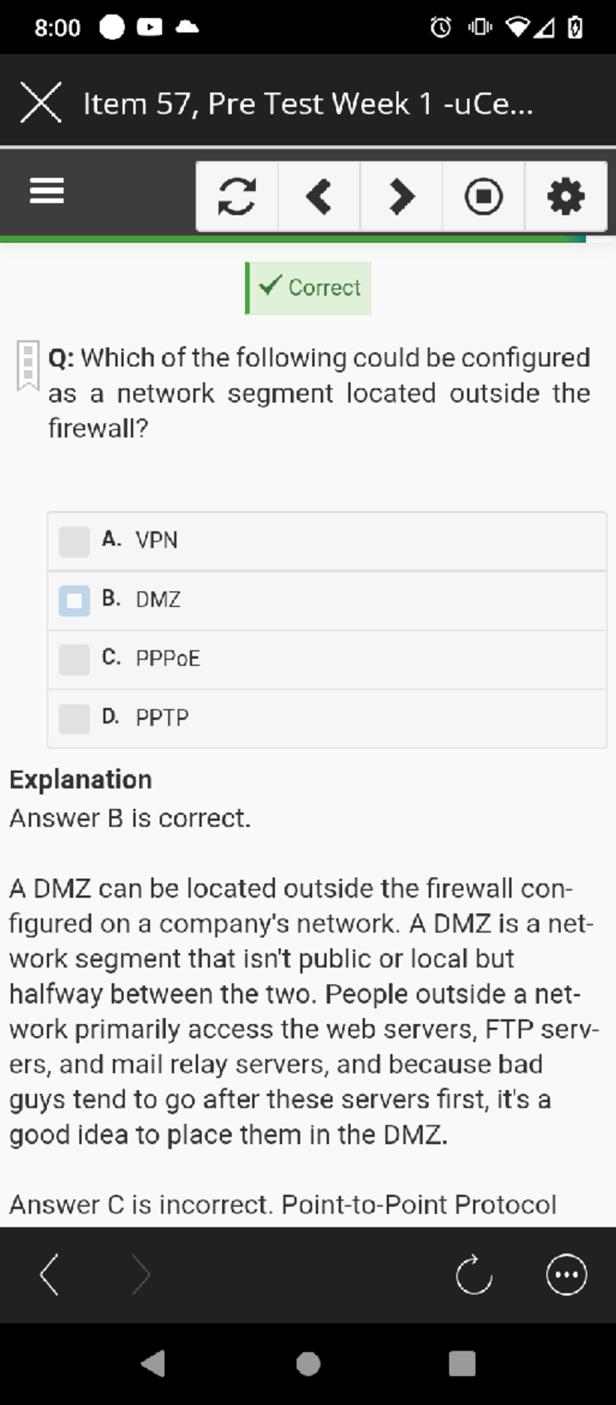 Foundations of Networking Week 1 test questions - 8:00 n Item 57, Pre ...