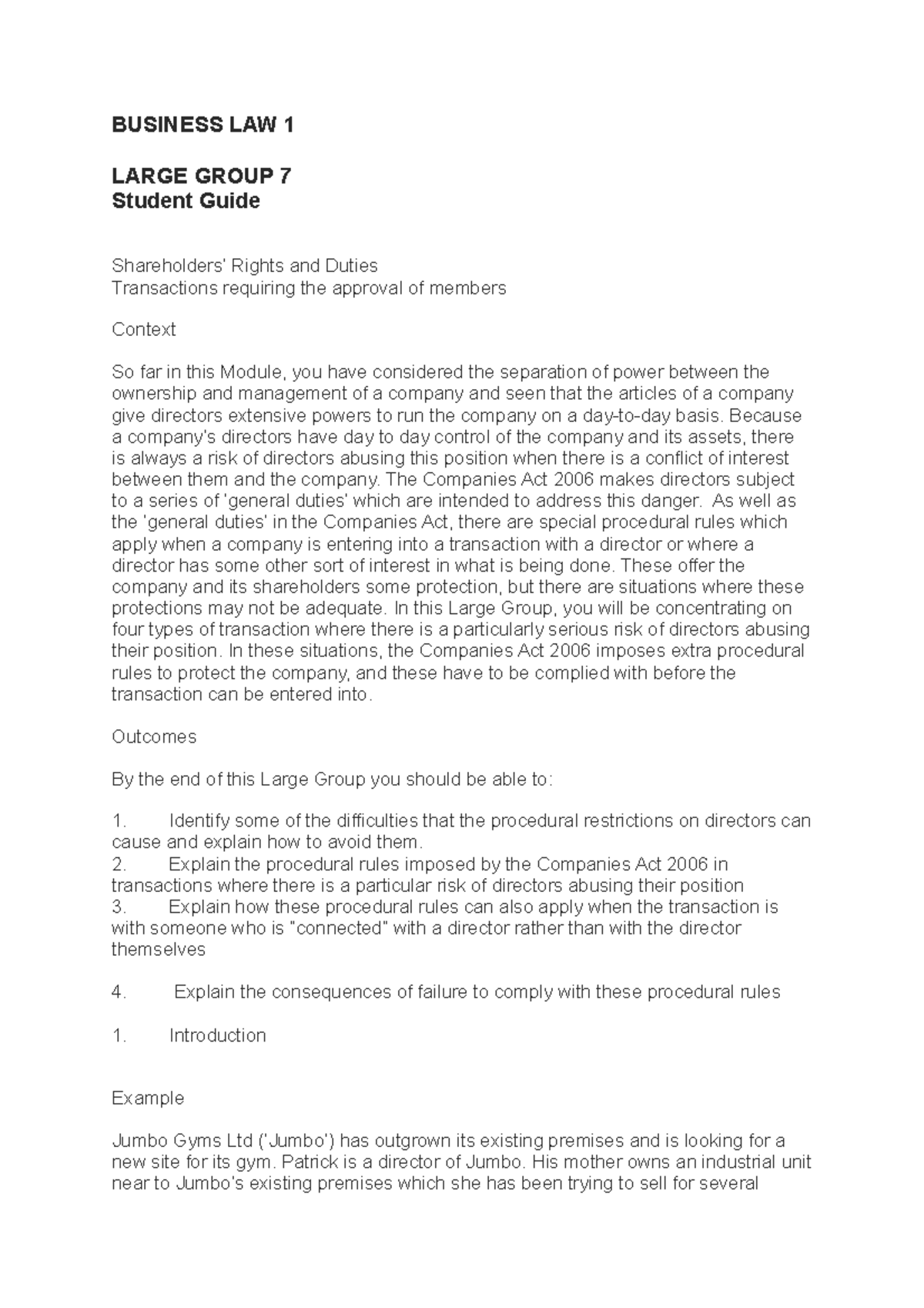 Business LAW Large Group 7 Student Guide - BUSINESS LAW 1 LARGE GROUP 7 ...