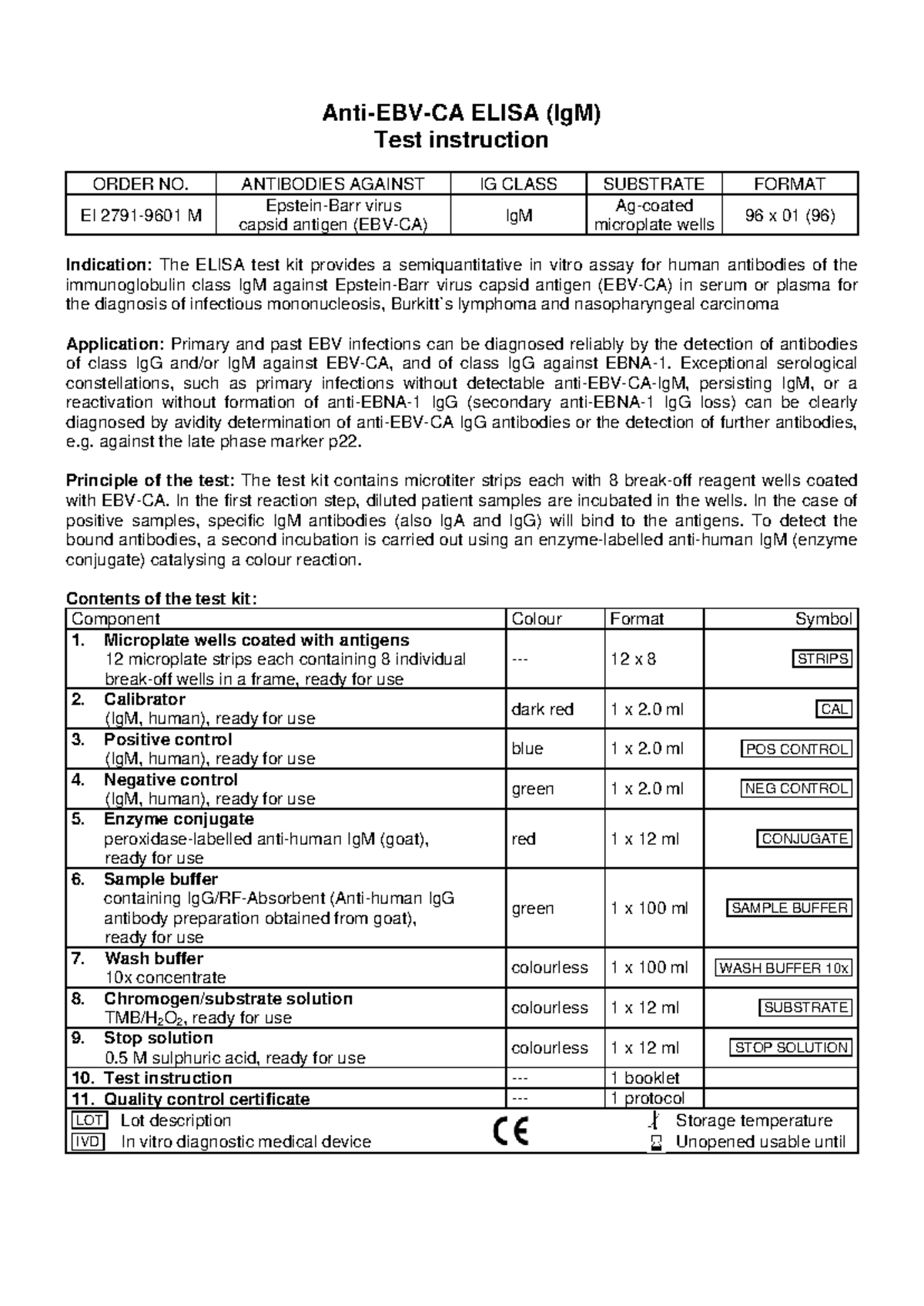 ELISA (IgM) Test Instructions for EBV Detection - Bijlage 8 - Studocu