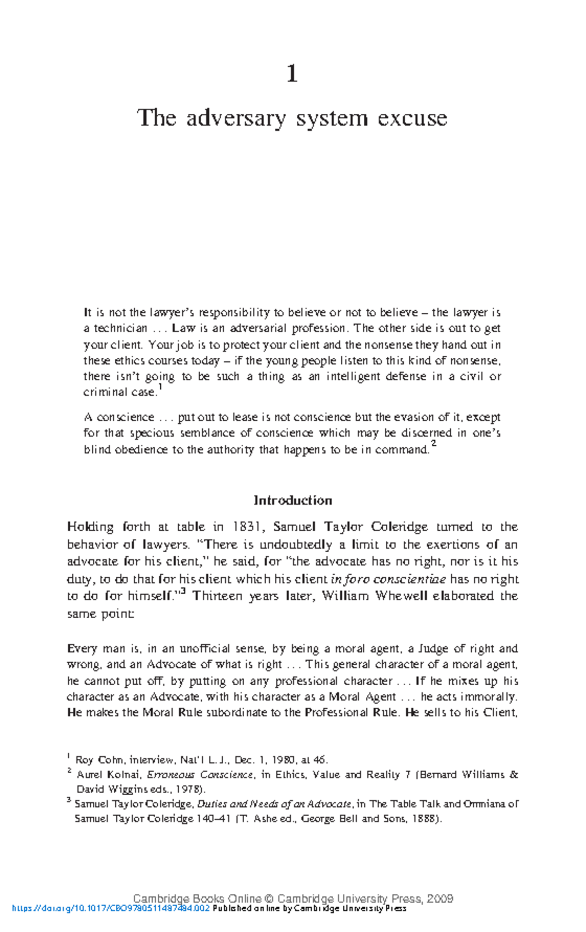 Adversary System Ethics: Justifications and Implications in Law - Studocu