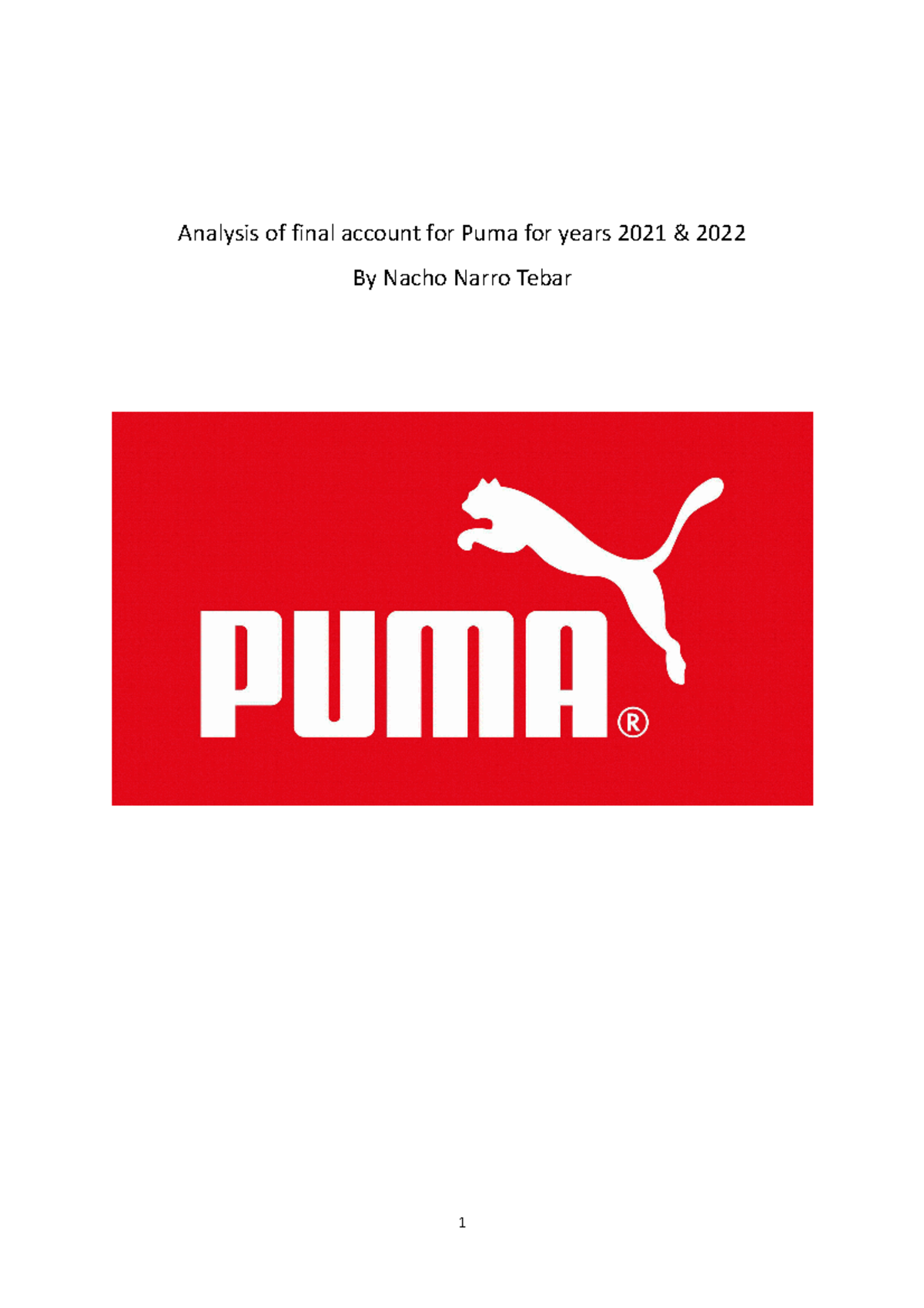 Analysis of Final Accounts for PUMA (2021 & 2022) - Studocu