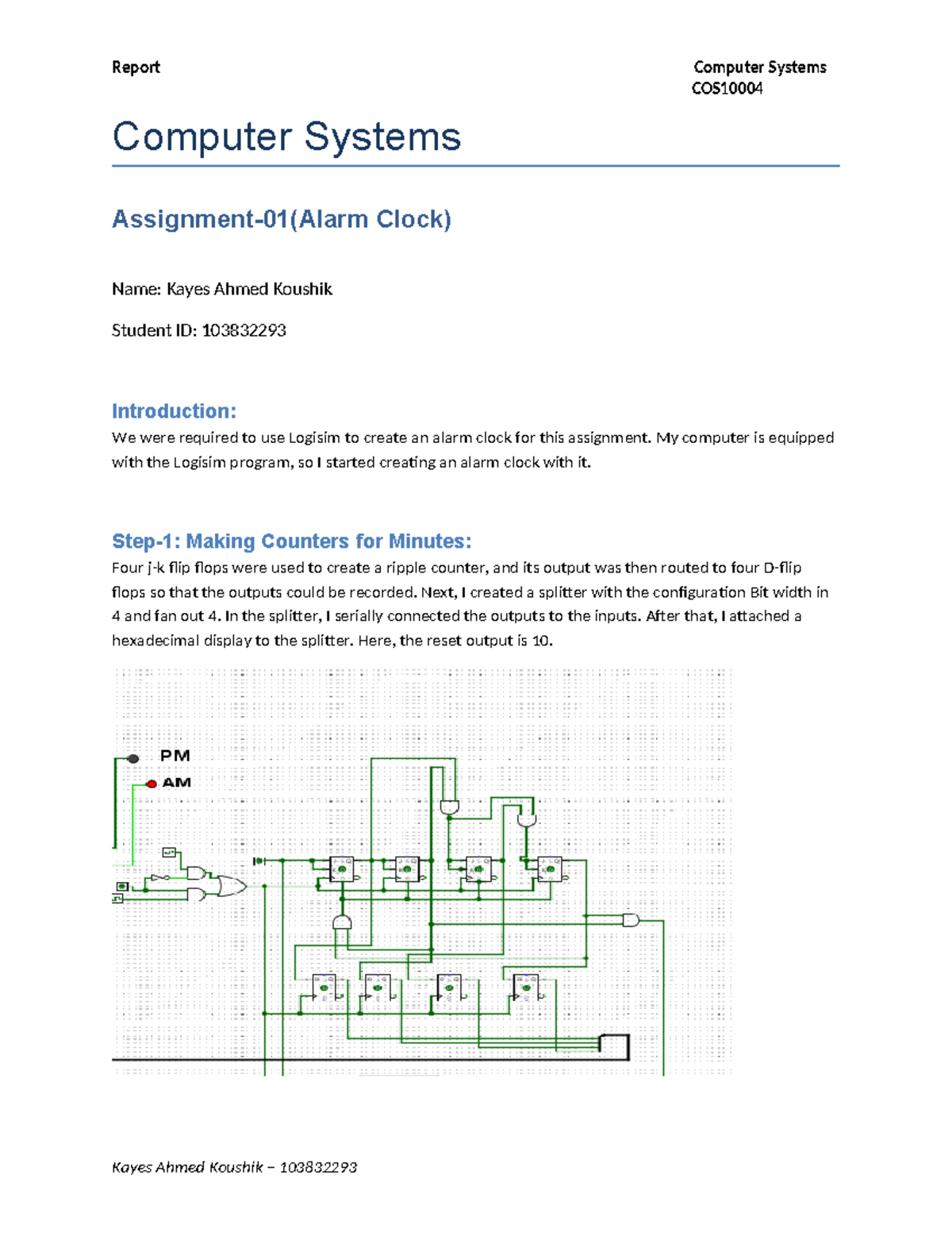 COS Assignment 1: Alarm Clock Design in Computer Systems Report - Studocu