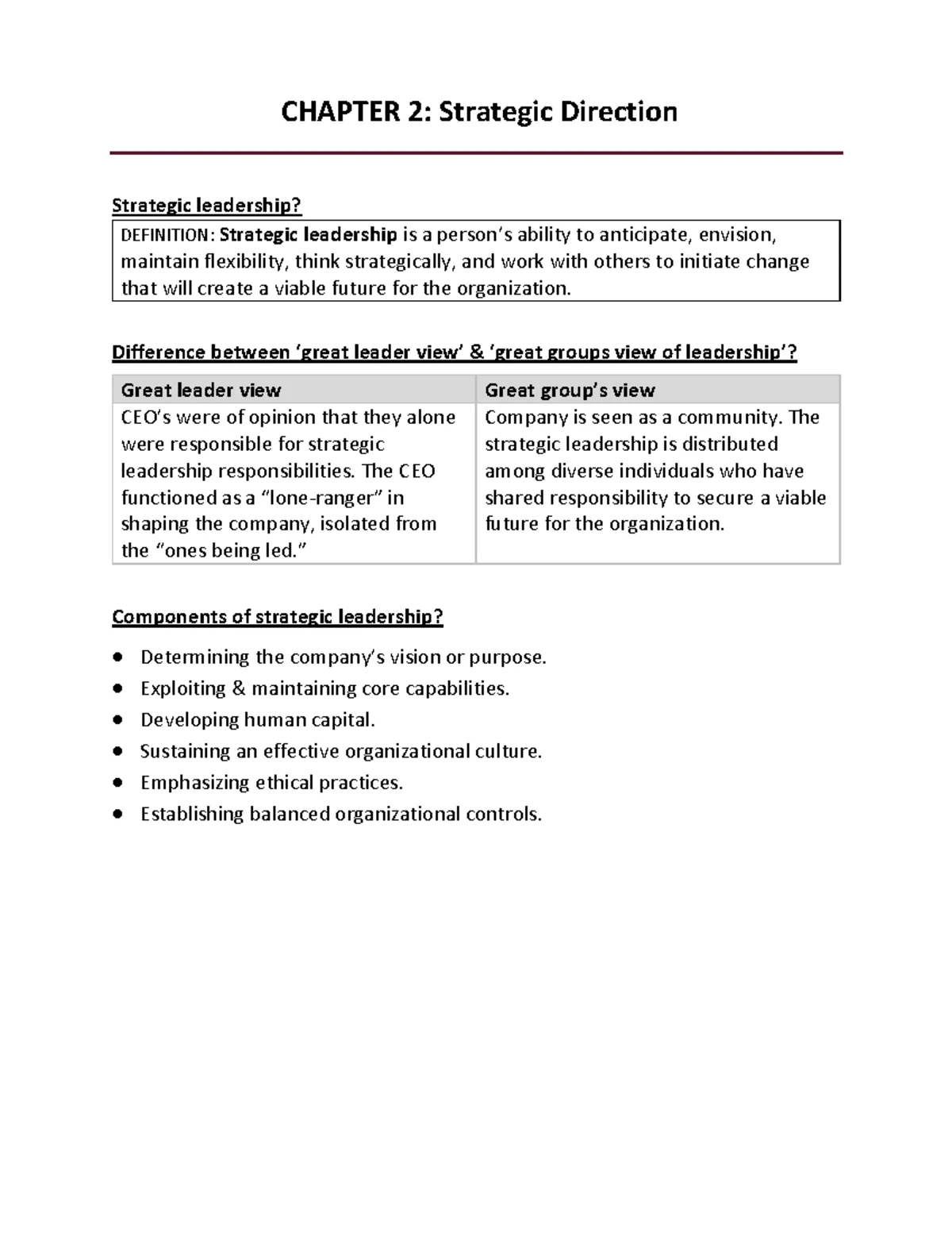 Strategic Analysis & Choice: Chapter 10 Notes for BUS 101 - Studocu