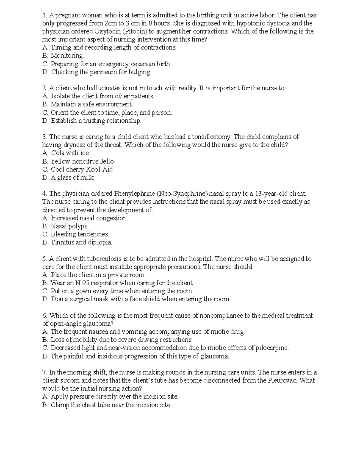 Practice Exam for PNLE review 2023 with Rationales Part 1 - A pregnant ...