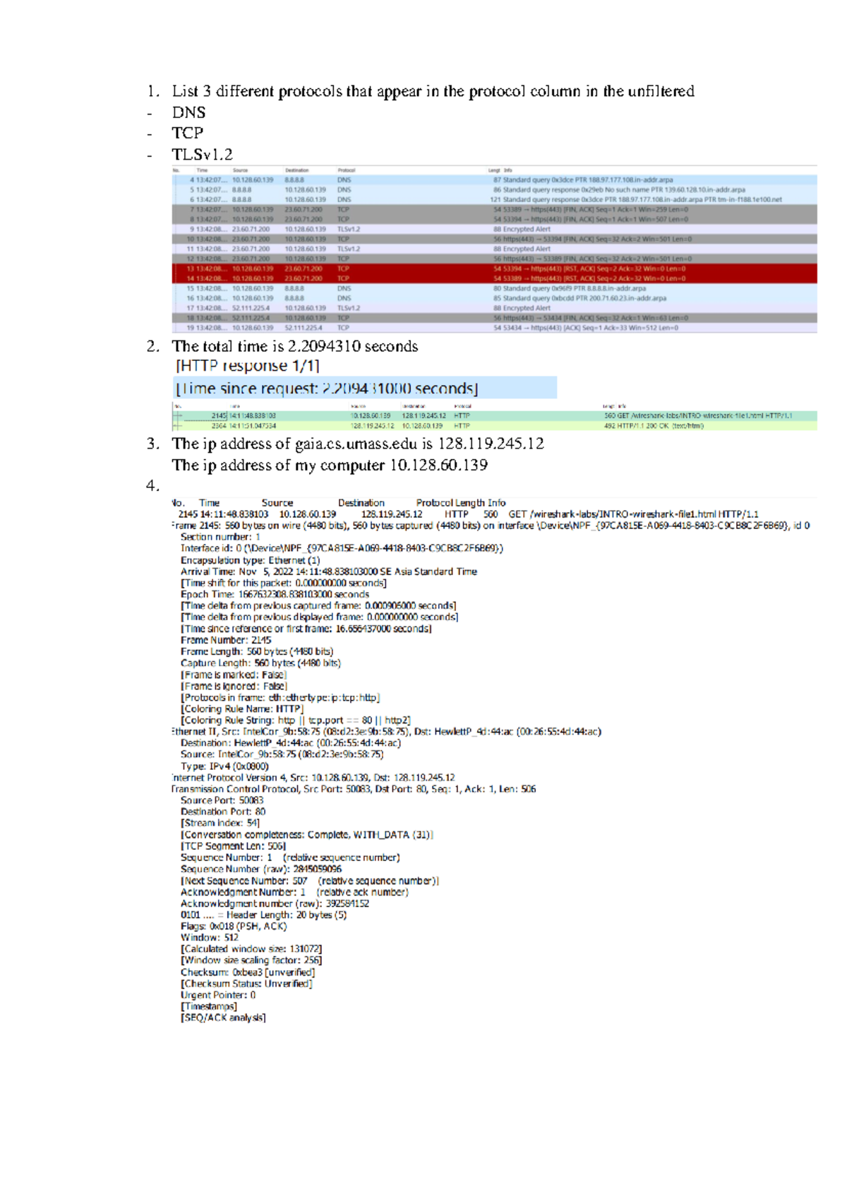 1951175 Lab1b Protocols, IP Addresses, and HTTP Requests Analysis - Studocu