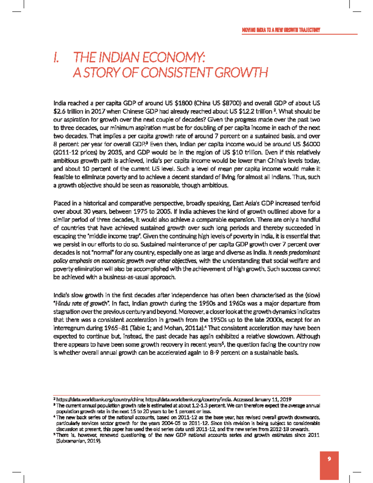 MOVING INDIA TO A NEW GROWTH TRAJECTORY: ECONOMIC PROSPECTS AND ...