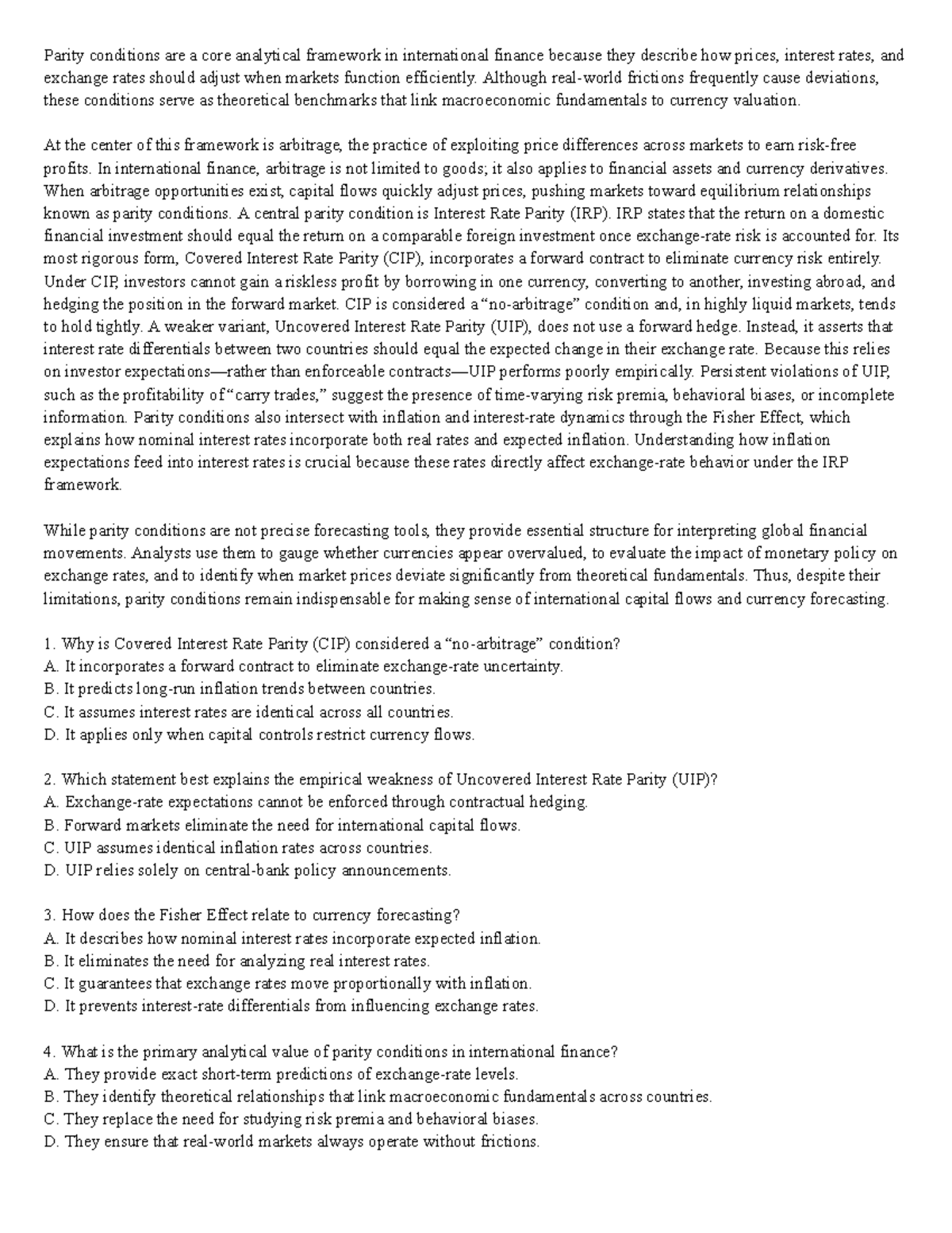 CFA Level I Final Exam: Key Concepts and Study Strategies - Studocu