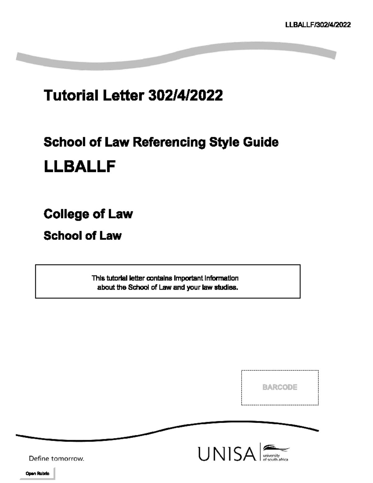 Legal Referencing Styles: A Comprehensive Guide for School of Law - Studocu