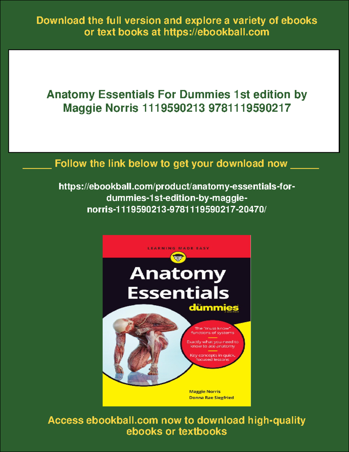 Anatomy Essentials for Dummies 1st Edition - Study Guide and Overview ...