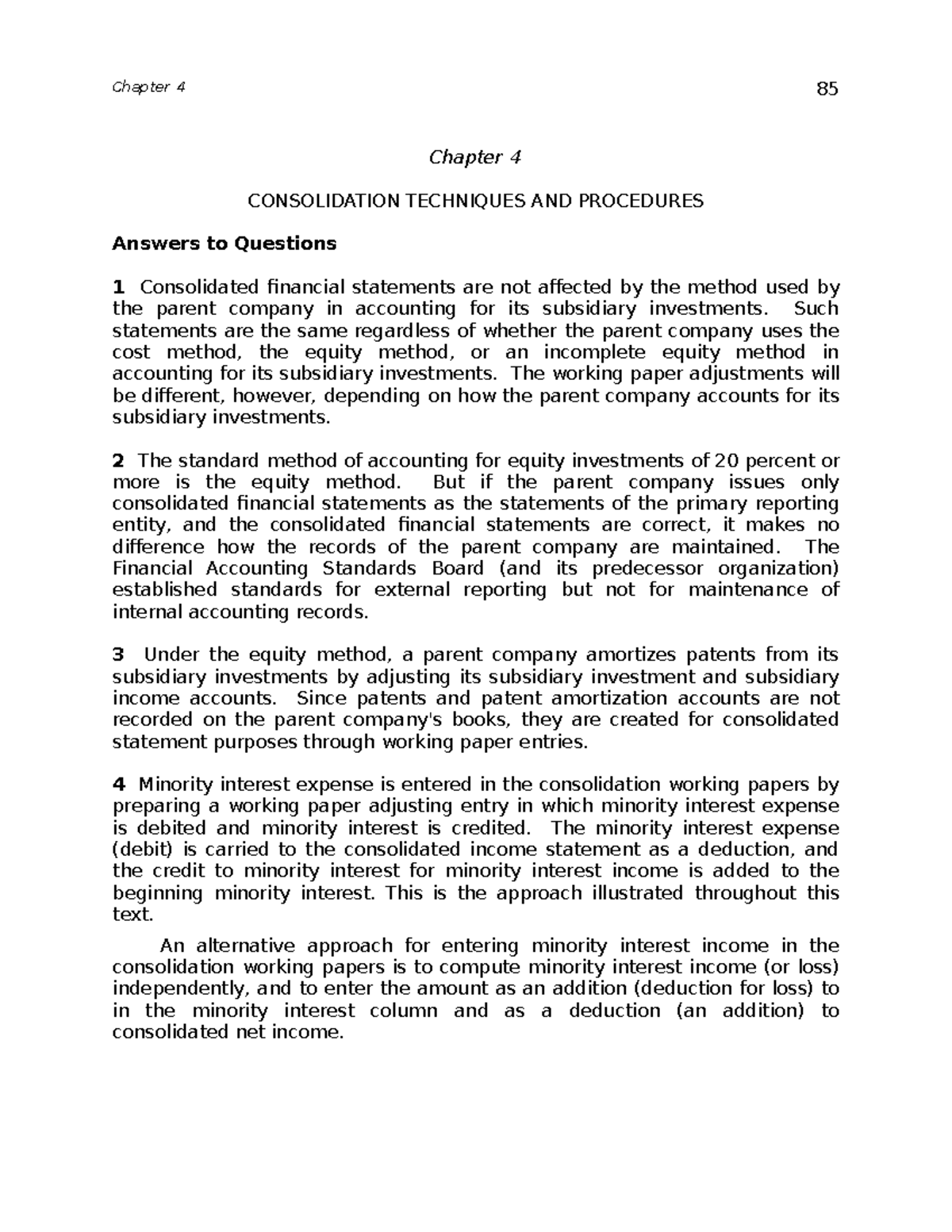 Chapter 4: Consolidation Techniques & Procedures (CFIN301) - Studocu