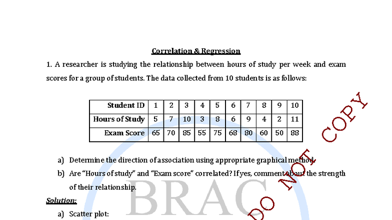 Problem Sets on Correlation, Regression, and Probability - STA101 - Studocu