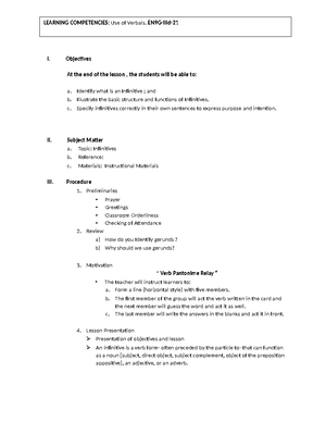 Lesson Plan in English 7 final - Lesson Plan in English 7 Content ...