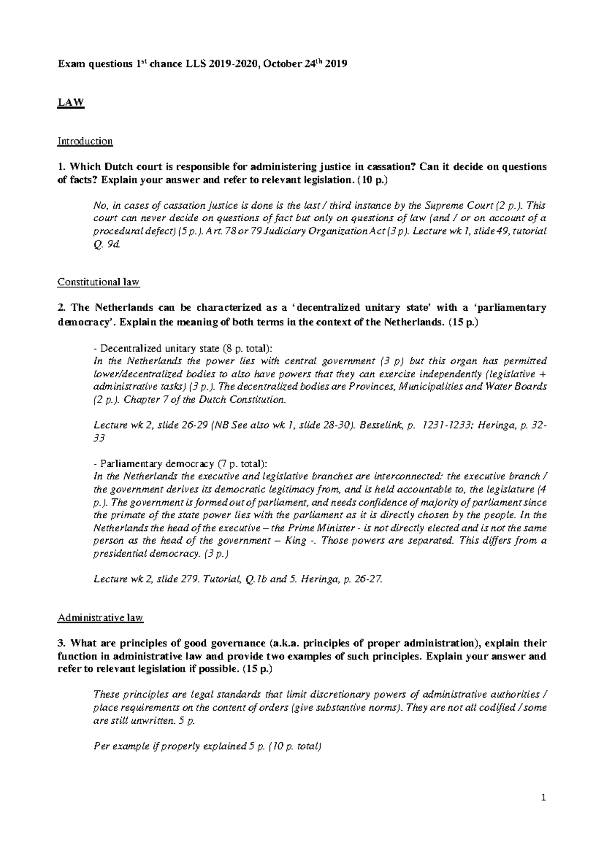 LLS 2019-2020 Exam Questions & Answers - Law Theory and Practice ...