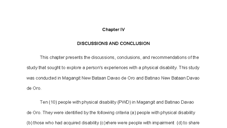 Chapter 4 research - Chapter IV DISCUSSIONS AND CONCLUSION This chapter ...
